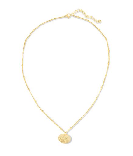 Introducing the Birth Flower December Holly necklace by LuckyFeather. This exquisite piece features a fine 14k gold-dipped chain with an adjustable clasp and a centrally hanging round pendant adorned with intricate details, inspired by the delicate Holly flower symbolizing your birth month.